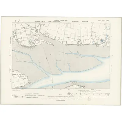 1895 Map of Essex LV.NW, 1897 Print