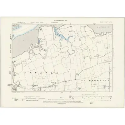 1895 Map of Essex LV.SW, 1897 Print