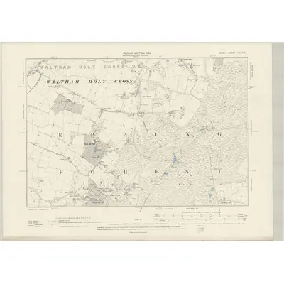 1895 Map of Essex LVII.NE, 1898 Print