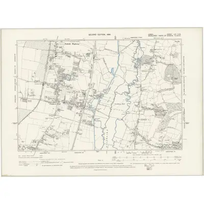 1894 Map of Essex LVII.SW, 1898 Print