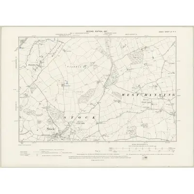 1895 Map of Essex LX.NE, 1897 Print