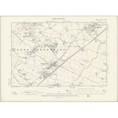 1895 Map of Essex LX.NW, 1897 Print