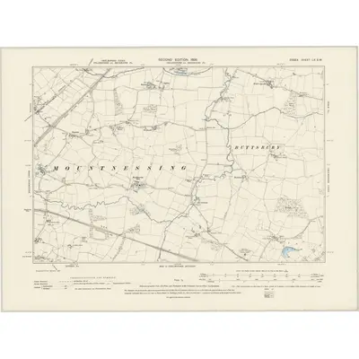1895 Map of Essex LX.SW, 1898 Print