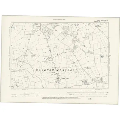 1895 Map of Essex LXI.NE, 1898 Print