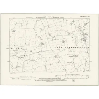 1895 Map of Essex LXI.NW, 1898 Print