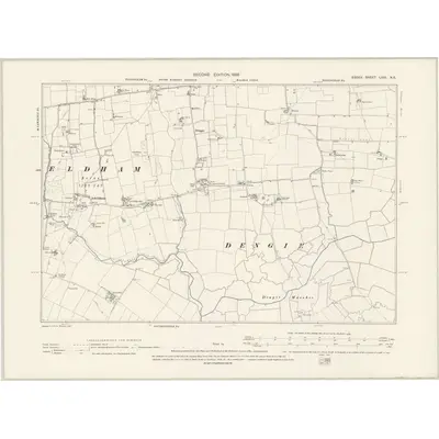 1895 Map of Essex LXIII.NE, 1898 Print