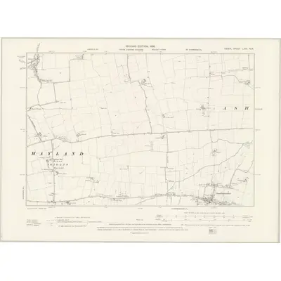 1895 Map of Essex LXIII.NW, 1898 Print