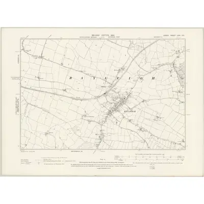 1895 Map of Essex LXIX.SE, 1898 Print