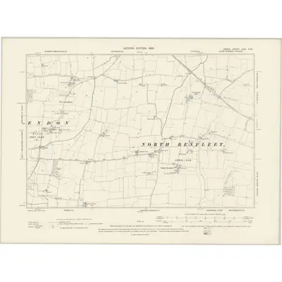 1895 Map of Essex LXIX.SW, 1898 Print
