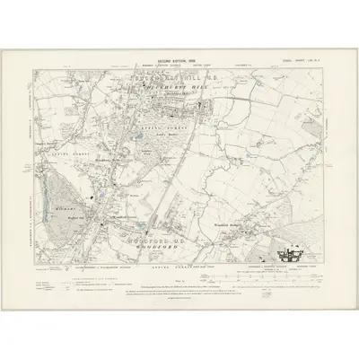 1894 Map of Essex LXV.NE, 1898 Print