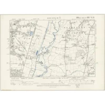 1894 Map of Essex LXV.NW, 1898 Print