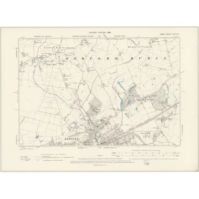 1895 Map of Essex LXVI.SE, 1898 Print