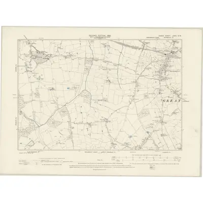 1895 Map of Essex LXVIII.NW, 1898 Print