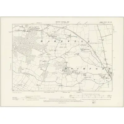 1895 Map of Essex LXX.SW, 1897 Print