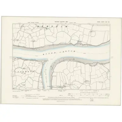 1895 Map of Essex LXXI.NE, 1898 Print