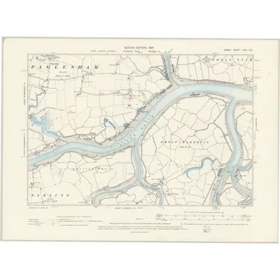 1895 Map of Essex LXXI.SW, 1898 Print