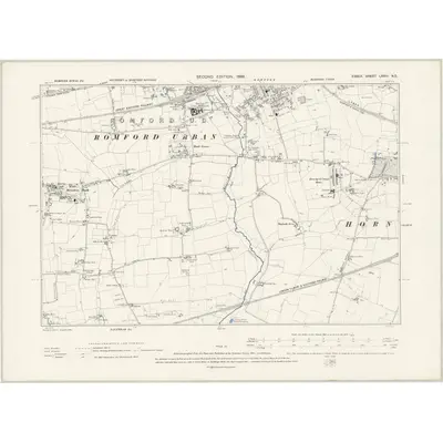1895 Map of Essex LXXIV.NE, 1898 Print