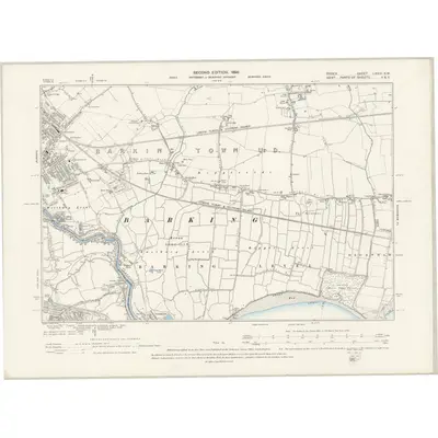 1893 Map of Essex LXXIV.SW, 1898 Print