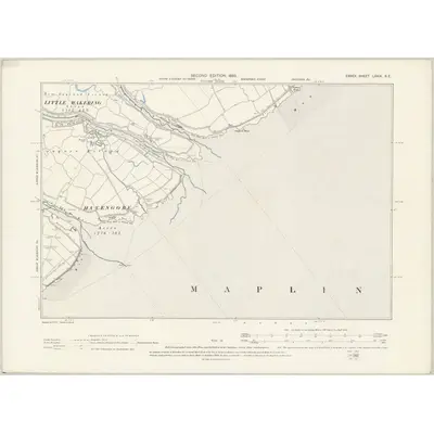 1895 Map of Essex LXXIX.NE, 1898 Print