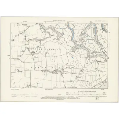 1895 Map of Essex LXXIX.NW, 1898 Print