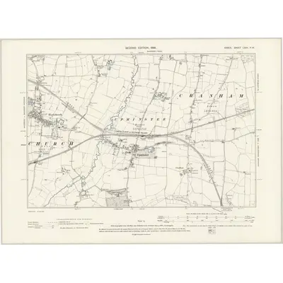 1895 Map of Essex LXXV.NW, 1898 Print