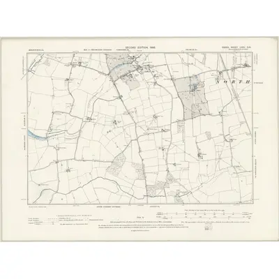 1895 Map of Essex LXXV.SW, 1898 Print