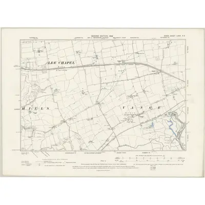 1895 Map of Essex LXXVI.NE, 1898 Print