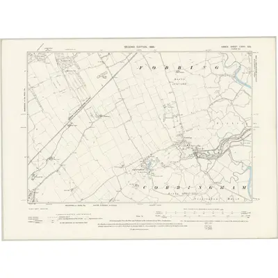 1895 Map of Essex LXXVI.SE, 1898 Print
