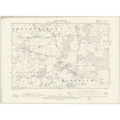 1895 Map of Essex LXXVII.NE, 1898 Print
