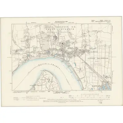 1895 Map of Essex LXXXIII.SE, 1898 Print