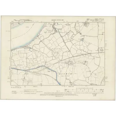 1895 Map of Essex LXXXIX.NE, 1899 Print