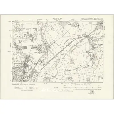 1915 Map of Essex nLI.NW, 1923 Print