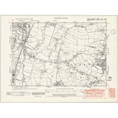 1938 Map of Essex nLI.SW, 1946 Print