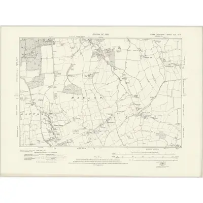 1915 Map of Essex nLII.NW, 1923 Print