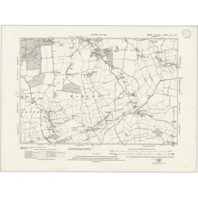 1915 Map of Essex nLII.NW, 1933 Print