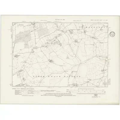 1915 Map of Essex nLII.SW, 1933 Print