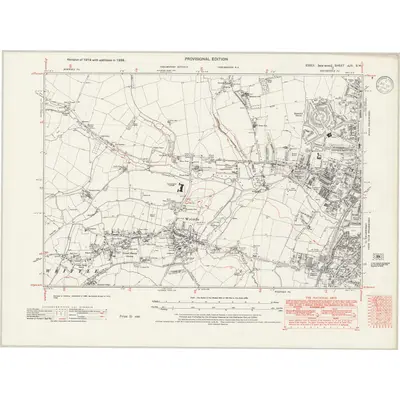 1938 Map of Essex nLIV.SW, 1946 Print