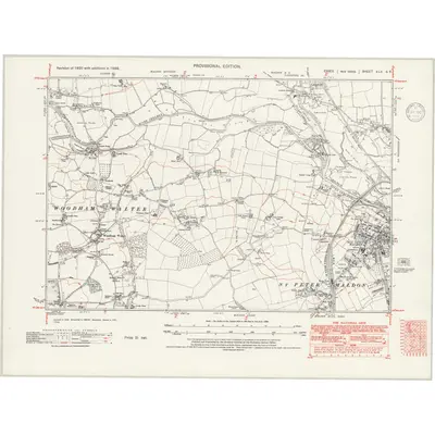 1938 Map of Essex nLV.SE, 1946 Print