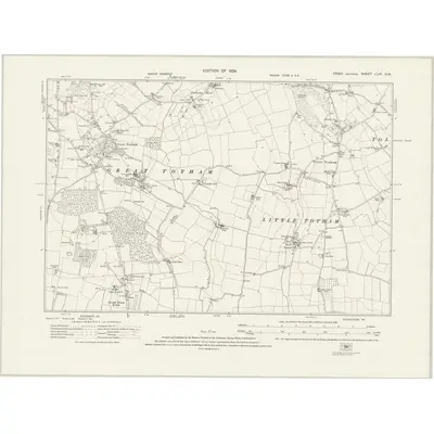 1920 Map of Essex nLVI.NW, 1924 Print