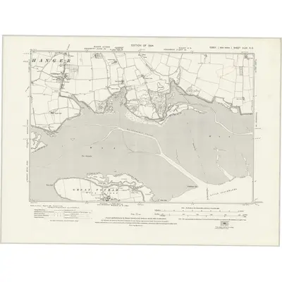 1920 Map of Essex nLVI.SE, 1924 Print
