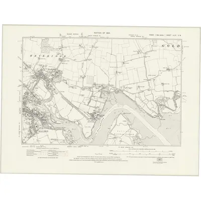1920 Map of Essex nLVI.SW, 1924 Print