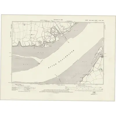 1920 Map of Essex nLVII.SW, 1925 Print