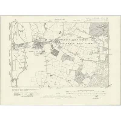 1915 Map of Essex nLX.SW, 1923 Print