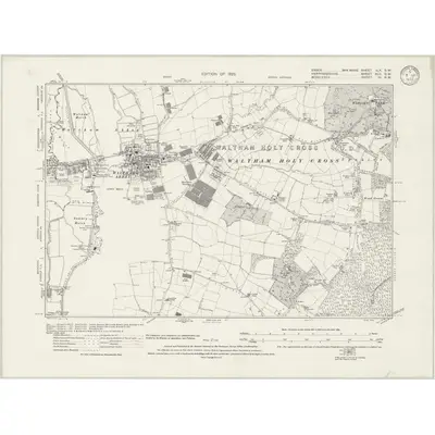 1915 Map of Essex nLX.SW, 1933 Print