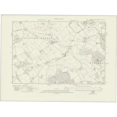 1915 Map of Essex nLXI.SE, 1923 Print