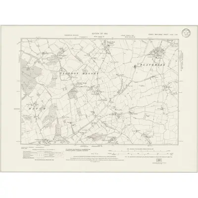 1916 Map of Essex nLXII.SW, 1933 Print