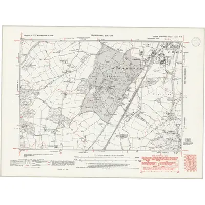 1938 Map of Essex nLXIII.NW, 1946 Print