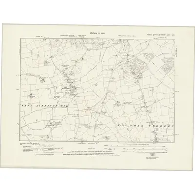 1919 Map of Essex nLXIV.SW, 1924 Print