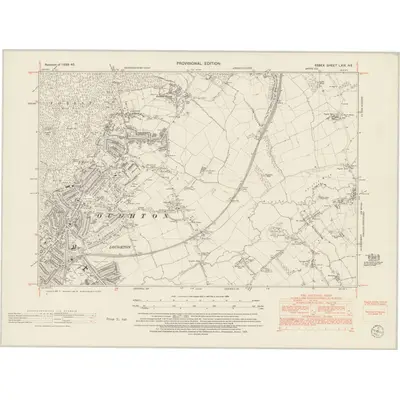 1939 Map of Essex nLXIX.NE, 1953 Print