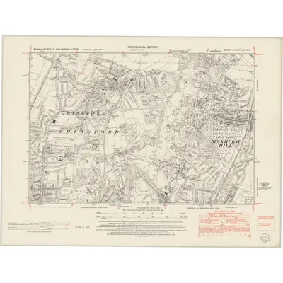 1938 Map of Essex nLXIX.SW, 1953 Print